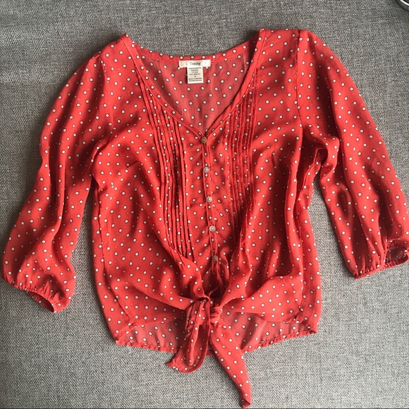 Timing Tops - Polka Dot Crop Top Blouse